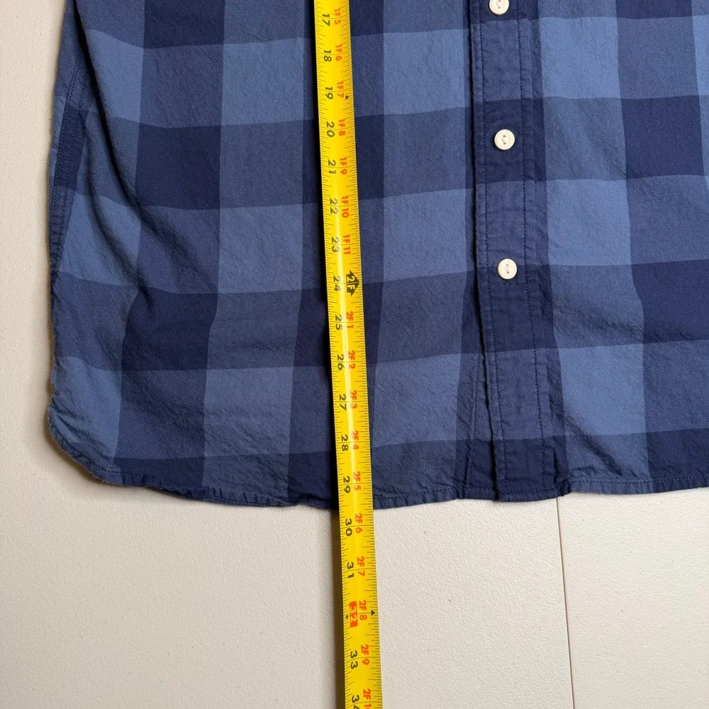 Levis Mens Large‎ Relaxed Fit Blue Buffalo Plaid Button Down Flannel Shirt